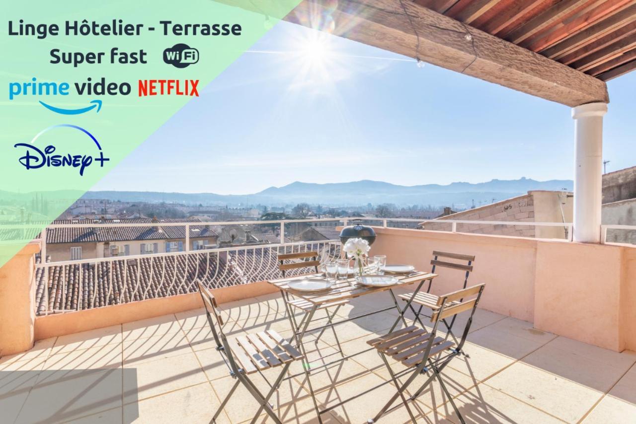 Mont Ventoux - Terrasse - Vue Degagee - Linge De Qualite - Fibre - Confort Gardanne Εξωτερικό φωτογραφία